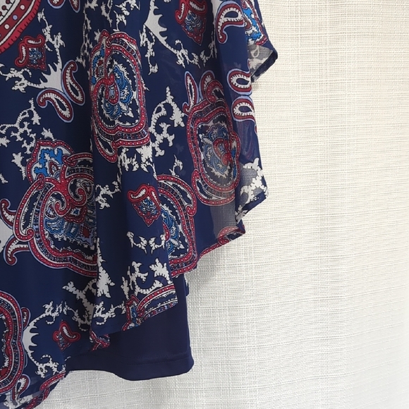 Westport 1962 Navy Paisley Women's Top 2x Lightweight - Picture 9 of 12